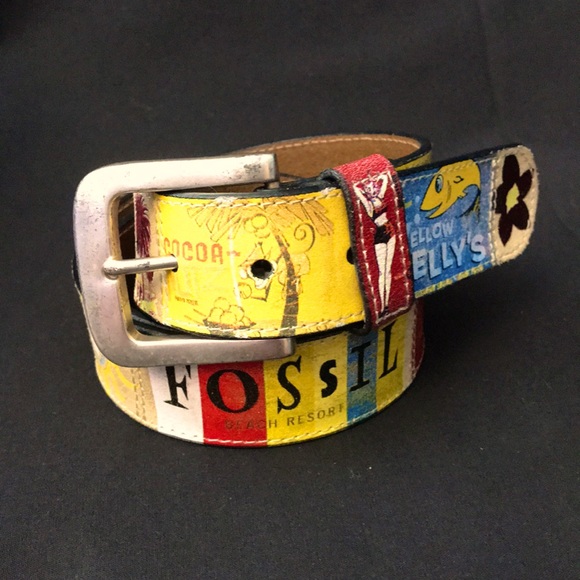 Fossil Accessories - FOSSIL Genuine Leather BEACH THEME Belt Sz M